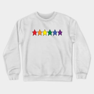 Star Rainbow Pride Graphic Black Line Row Crewneck Sweatshirt